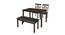 Ridge 2 Seater Dining Set with Bench (Matte Finish, Dark Cappuccino) by Urban Ladder - Front View Design 1 - 404520