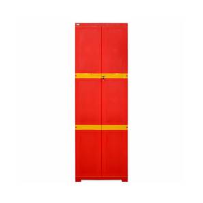 Plastic Storage Design Satorna Wardrobe (Large Size, Bright Red - Yellow)