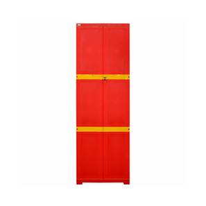 Plastic Storage Design Satorna Wardrobe (Large Size, Bright Red - Yellow)