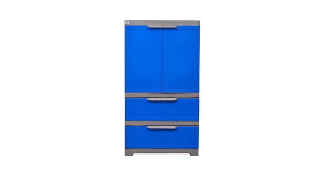 Solana Wardrobe (Deep Blue - Grey) by Urban Ladder - Front View Design 1 - 404711