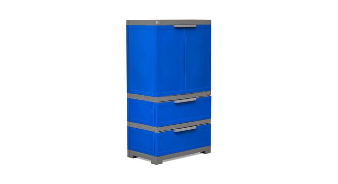 Solana Wardrobe (Deep Blue - Grey) by Urban Ladder - Cross View Design 1 - 404725