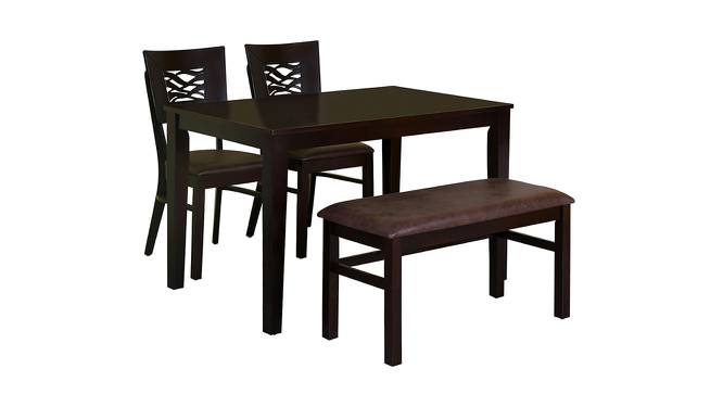 Waves 2 Seater Dining Set (Brown, Matte Finish) by Urban Ladder - Front View Design 1 - 404807