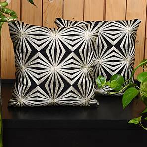 Traditional Cushion Covers Design Bedford Cushion Cover Set of 2 (Black, 41 x 41 cm  (16" X 16") Cushion Size, Set Of 2 Set)