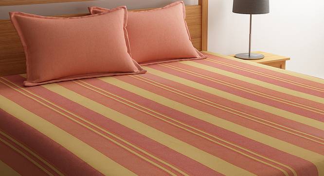 Bay Bedsheet Set (Orange, Double Size) by Urban Ladder - Front View Design 1 - 405406