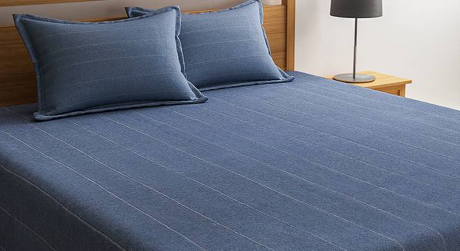 Ashley Bedsheet Set (Blue, Double Size) by Urban Ladder - Front View Design 1 - 405409