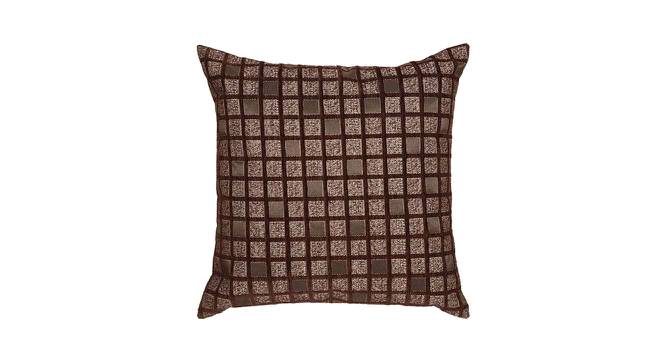 Caprice Cushion Cover Set (Brown, 41 x 41 cm  (16" X 16") Cushion Size, Set Of 2 Set) by Urban Ladder - Front View Design 1 - 405489
