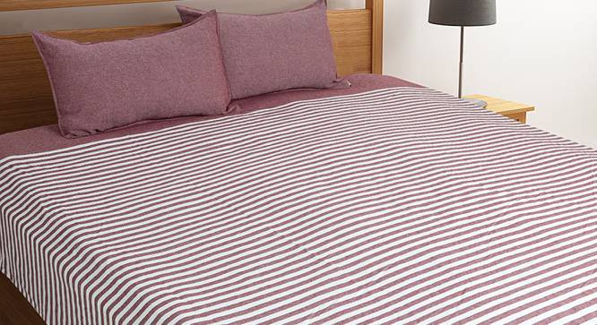 Carrie Bedsheet Set (Maroon, Double Size) by Urban Ladder - Front View Design 1 - 405712
