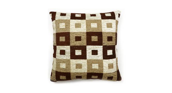 Fairmount Cushion Cover Set (Brown, 41 x 41 cm  (16" X 16") Cushion Size, Set Of 2 Set) by Urban Ladder - Design 1 Side View - 405744