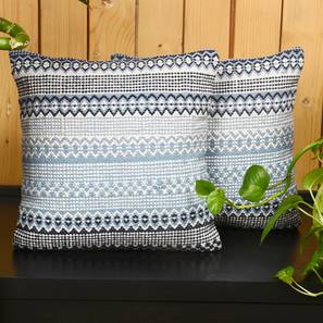 Traditional Cushion Covers Design Melrose Cushion Cover Set (Blue, 41 x 41 cm  (16" X 16") Cushion Size, Set of 5 Set)