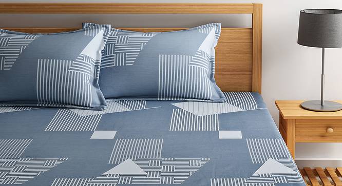 Amerigo Bedsheet Set (Grey, Queen Size) by Urban Ladder - Front View Design 1 - 406084