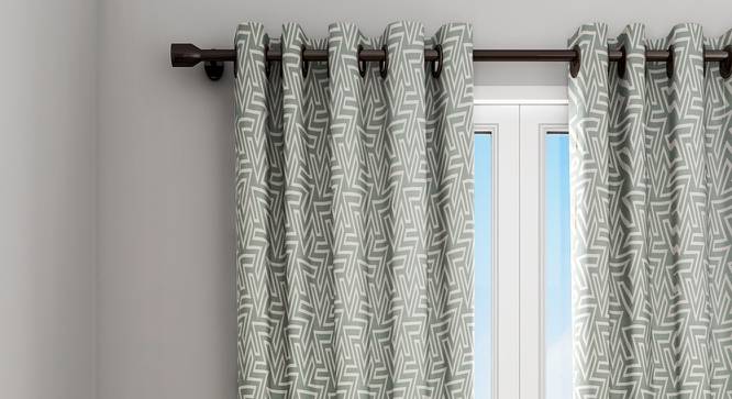 Bay Door Curtain (Grey, 210 x 120 cm  (83" x 47") Curtain Size) by Urban Ladder - Front View Design 1 - 406140