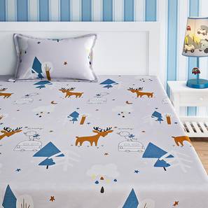 Kids Bedsheets Design Ciana Bedsheet Set (Grey, Single Size)