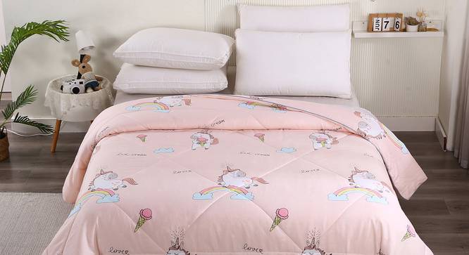 Cleo Comforter (Pink, Double Size) by Urban Ladder - Front View Design 1 - 406208