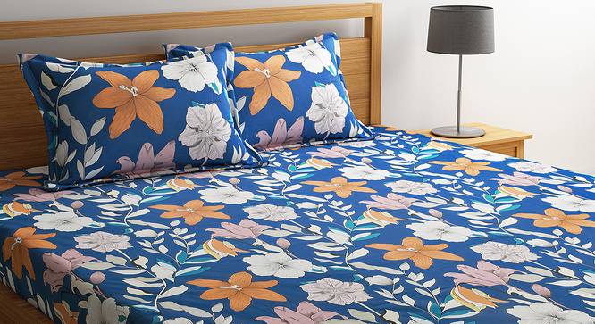Donte Bedsheet Set (Blue, King Size) by Urban Ladder - Cross View Design 1 - 406211