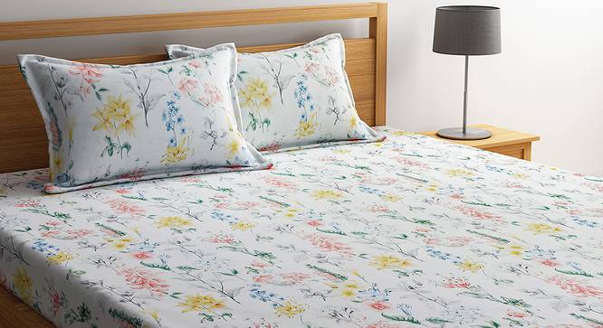 Clementine Bedsheet Set (White, King Size) by Urban Ladder - Cross View Design 1 - 406216