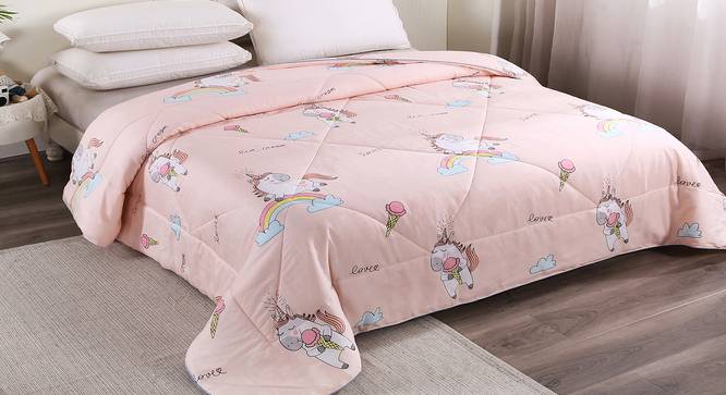Cleo Comforter (Pink, Double Size) by Urban Ladder - Cross View Design 1 - 406220