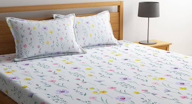 Ercole Bedsheet Set (White, Queen Size) by Urban Ladder - Cross View Design 1 - 406275