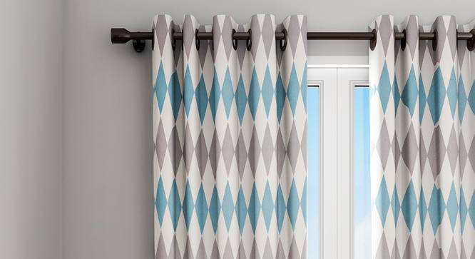 Galena Door Curtain (Grey, 210 x 120 cm  (83" x 47") Curtain Size) by Urban Ladder - Front View Design 1 - 406315