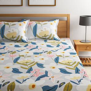 All Products Sale Design Grey TC Cotton Queen Size Bedsheet with Pillow Covers