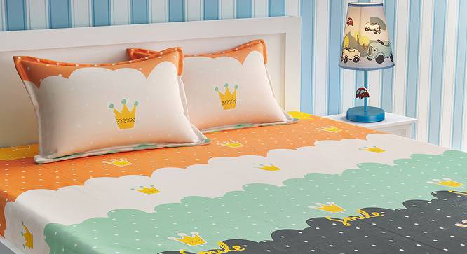 Saffron Bedsheet Set (Queen Size) by Urban Ladder - Cross View Design 1 - 406516