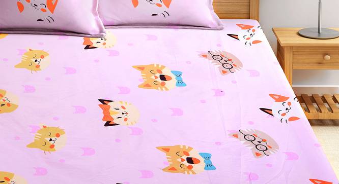 Amaya Bedsheet Set (Pink, King Size) by Urban Ladder - Front View Design 1 - 406668