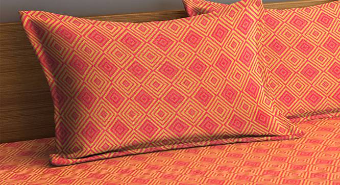 Hilton Bedsheet Set (Orange, King Size) by Urban Ladder - Cross View Design 1 - 406774