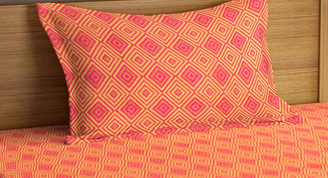 Bess Bedsheet Set (Orange, Single Size) by Urban Ladder - Cross View Design 1 - 406820