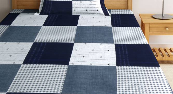 Capri Bedsheet Set (Blue, Single Size) by Urban Ladder - Front View Design 1 - 406904