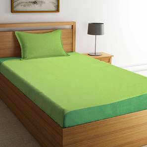 All Products Sale Design Green TC Cotton Single Size Bedsheet with Pillow Covers