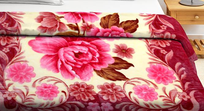 Jalen Blanket (Pink) by Urban Ladder - Front View Design 1 - 407153
