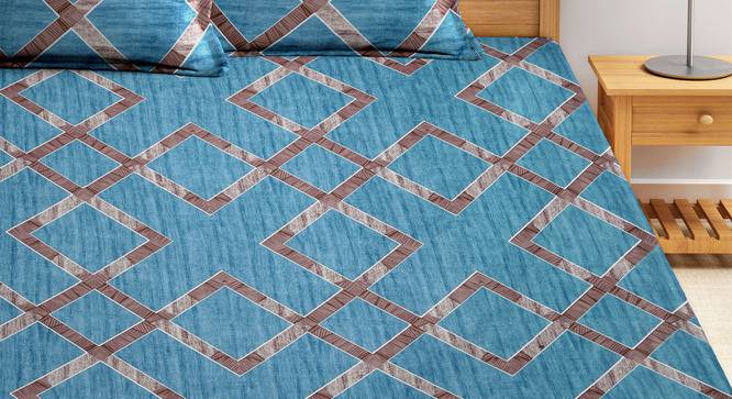Khloe Bedsheet Set (Turquoise, King Size) by Urban Ladder - Front View Design 1 - 407299