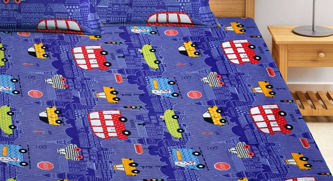 Londyn Bedsheet Set (Blue, King Size) by Urban Ladder - Front View Design 1 - 407395