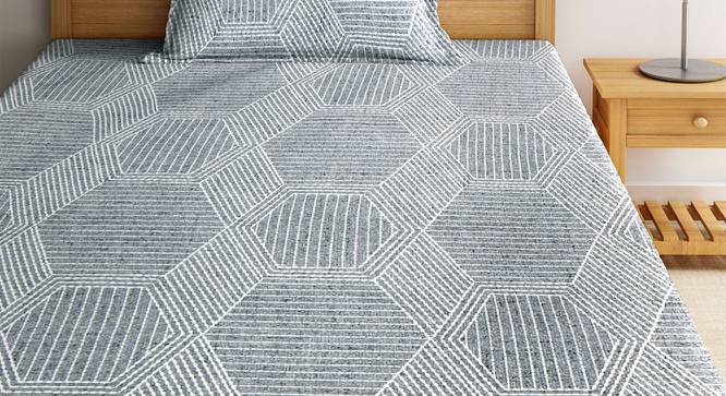 Oriel Bedsheet Set (Grey, Single Size) by Urban Ladder - Front View Design 1 - 407552