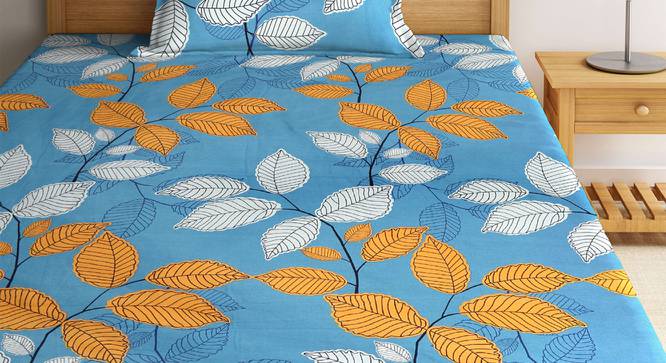 Posey Bedsheet Set (Blue, Single Size) by Urban Ladder - Front View Design 1 - 407600