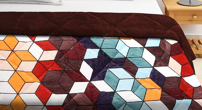 Yusuf Quilt (Brown, King Size) by Urban Ladder - Front View Design 1 - 407941