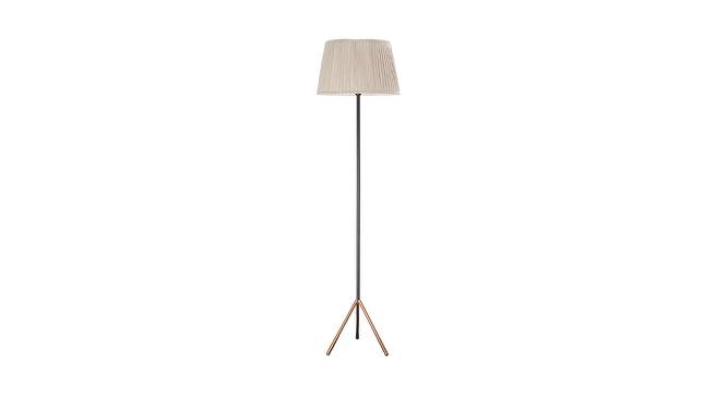Beatrice Floor Lamp (Cotton Shade Material, Beige Shade Colour, Black & Copper) by Urban Ladder - Cross View Design 1 - 407984