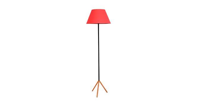Beatrice Floor Lamp (Cotton Shade Material, Maroon Shade Colour, Black & Copper) by Urban Ladder - Cross View Design 1 - 407986