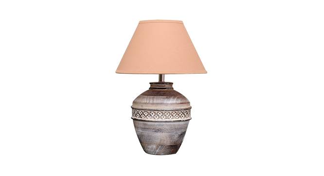 Dante Table Lamp (Cotton Shade Material, Beige Shade Colour, White Distress) by Urban Ladder - Cross View Design 1 - 407992