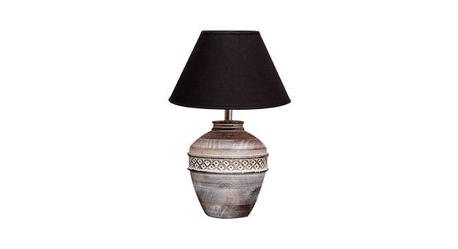 Dante Table Lamp (Black Shade Colour, Cotton Shade Material, White Distress) by Urban Ladder - Cross View Design 1 - 407993