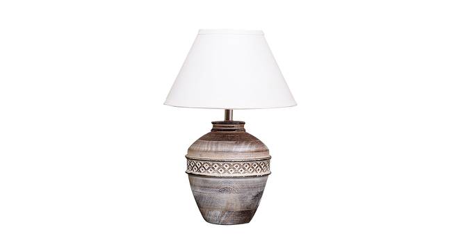 Dante Table Lamp (White Shade Colour, Cotton Shade Material, White Distress) by Urban Ladder - Cross View Design 1 - 407996