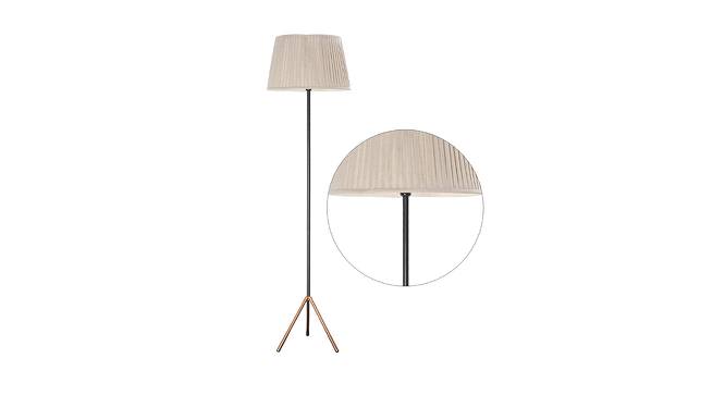 Beatrice Floor Lamp (Cotton Shade Material, Beige Shade Colour, Black & Copper) by Urban Ladder - Design 1 Side View - 408001