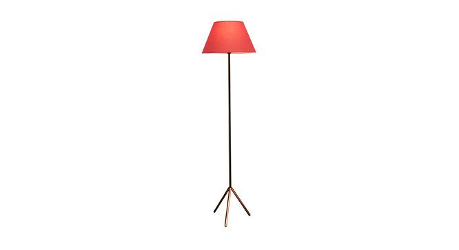 Beatrice Floor Lamp (Cotton Shade Material, Maroon Shade Colour, Black & Copper) by Urban Ladder - Design 1 Side View - 408002