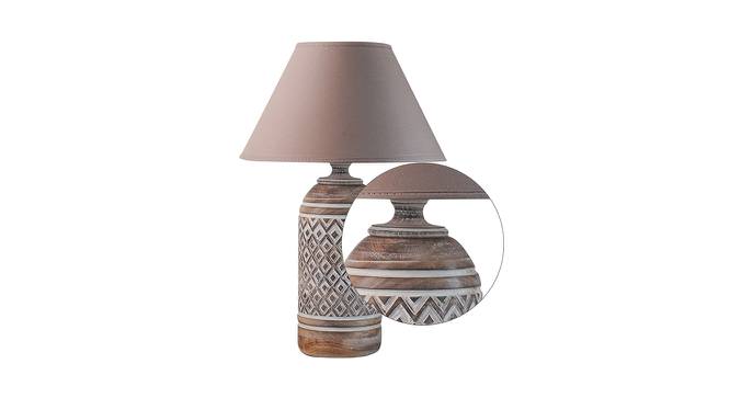 Audrey Table Lamp (Cotton Shade Material, Beige Shade Colour, White Distress) by Urban Ladder - Design 1 Side View - 408003