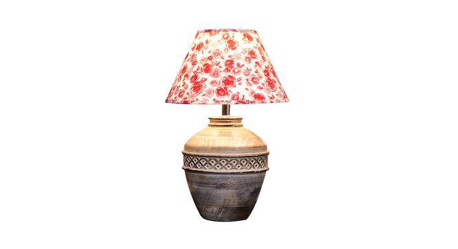 Dante Table Lamp (Cotton Shade Material, White Distress, Rose Flower Print Pink Shade Colour) by Urban Ladder - Design 1 Side View - 408006