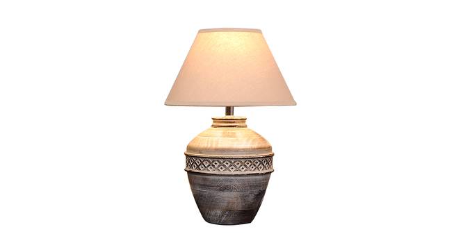 Dante Table Lamp (Cotton Shade Material, Beige Shade Colour, White Distress) by Urban Ladder - Design 1 Side View - 408007