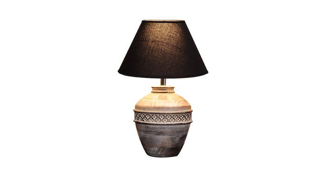 Dante Table Lamp (Black Shade Colour, Cotton Shade Material, White Distress) by Urban Ladder - Design 1 Side View - 408008