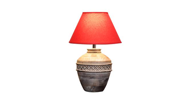 Dante Table Lamp (Cotton Shade Material, Maroon Shade Colour, White Distress) by Urban Ladder - Design 1 Side View - 408009