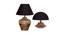 Ashton Table Lamp (Brown, Black Shade Colour, Cotton Shade Material) by Urban Ladder - Front View Design 1 - 408016