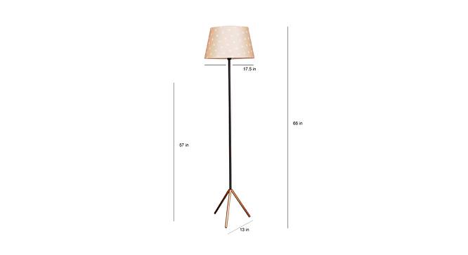 Beatrice Floor Lamp (Cotton Shade Material, Black & Copper, Tan Shade Colour) by Urban Ladder - Design 1 Dimension - 408029