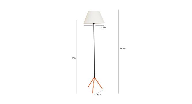 Beatrice Floor Lamp (White Shade Colour, Cotton Shade Material, Black & Copper) by Urban Ladder - Design 1 Dimension - 408030